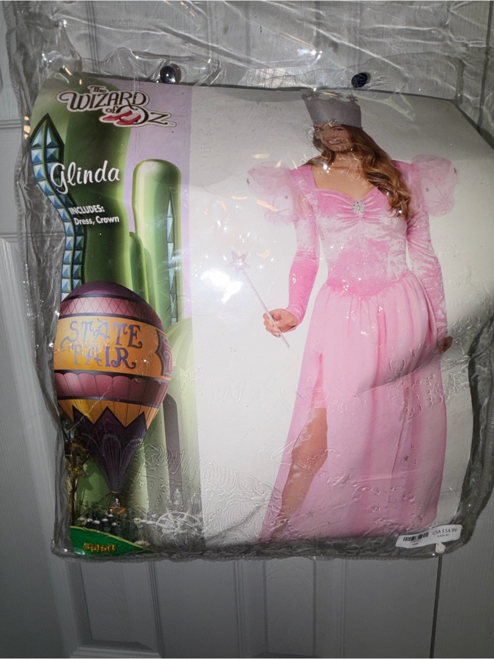 Glinda Pink Fairy Costume Dress with Crown women size medium